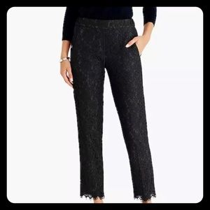New J Crew Easy Pant Floral Black Lace